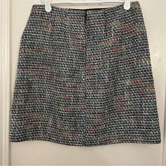 Loft Tweed Like A-line Mini Skirt -- Multicolored Rainbow with Silver Threads - Picture 8 of 10